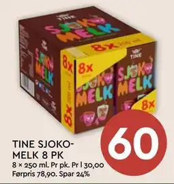 Coop Mega TINE SJOKOMELK 8 PK tilbud