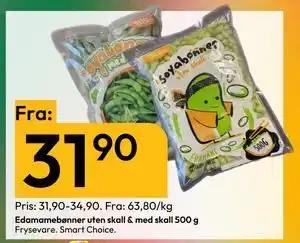 Gigaboks Edamamebønner uten skall & med skall 500 g tilbud