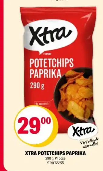 Coop Extra XTRA POTETCHIPS PAPRIKA tilbud