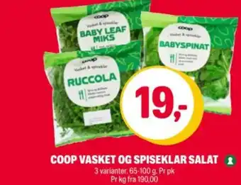 Coop Extra COOP VASKET OG SPISEKLAR SALAT tilbud