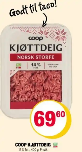 Coop Extra COOP KJØTTDEIG tilbud