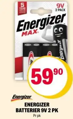 Coop Extra Energizer. ENERGIZER BATTERIER 9V 2 PK tilbud