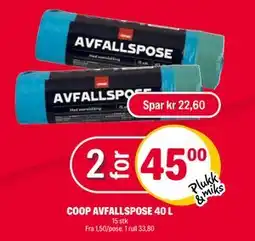 Coop Extra COOP AVFALLSPOSE 40 L tilbud