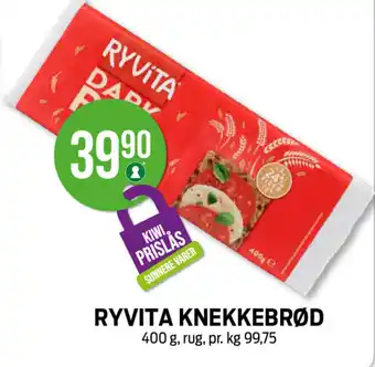 Kiwi RYVITA KNEKKEBRØD tilbud