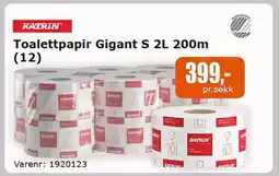 Kontorspar Toalettpapir Gigant S 2L 200m (12) tilbud