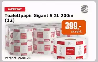 Kontorspar Toalettpapir Gigant S 2L 200m (12) tilbud