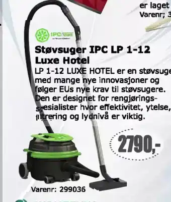 Kontorspar Støvsuger IPC LP 1-12 Luxe Hotel tilbud