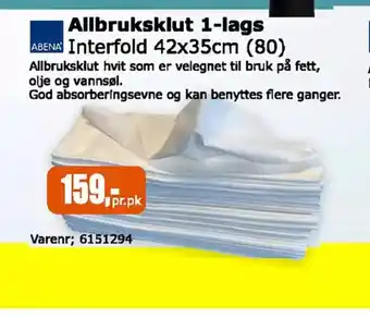 Kontorspar Allbruksklut 1-lags tilbud