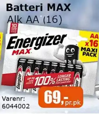 Kontorspar Batteri MAX Alk AA (16) tilbud