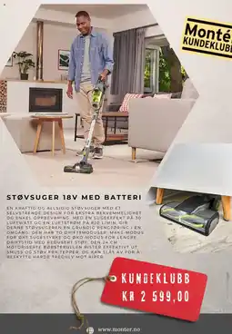 Montér STØVSUGER 18V MED BATTERI tilbud