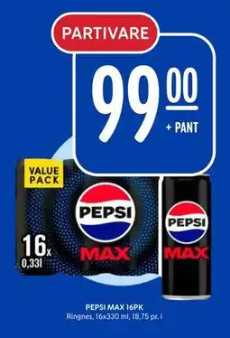 Rema 1000 PEPSI MAX 16PK tilbud