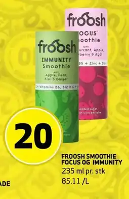 Bunnpris FROOSH SMOOTHIE FOCUS OG IMMUNITY tilbud