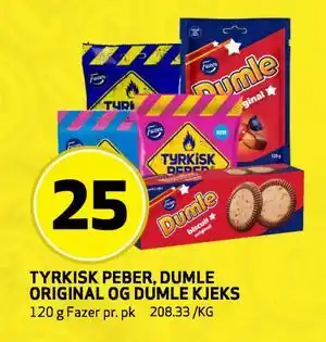 Bunnpris TYRKISK PEBER, DUMLE ORIGINAL OG DUMLEKJEKS tilbud