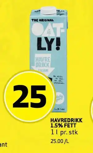 Bunnpris HAVREDRIKK 1.5% FETT tilbud