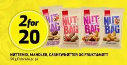 Bunnpris NØTTEMIX, MANDLER, CASHEWNØTTER OG FRUKT&NØTT tilbud