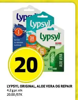 Bunnpris LYPSYL ORIGINAL, ALOE VERA OG REPAIR tilbud