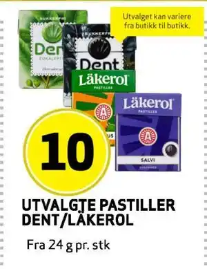 Bunnpris UTVALGJE PASTILLER DENT /LAKEROL tilbud