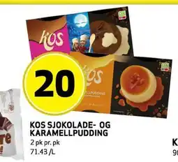 Bunnpris KOS SJOKOLADE- OG KARAMELLPUDDING tilbud