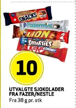 Bunnpris UTVALGTE SJOKOLADER FRA FAZER/NESTLE tilbud