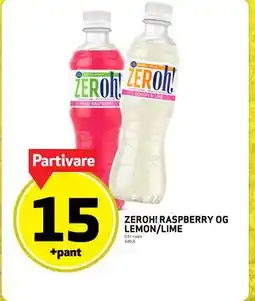 Bunnpris ZEROH! RASPBERRY OG LEMON/LIME tilbud