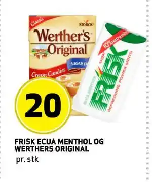 Bunnpris FRISK ECUA MENTHOL OG WERTHERS ORIGINAL tilbud