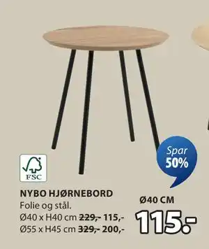 JYSK NYBO HJØRNEBORD tilbud