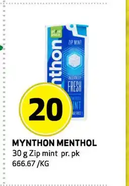 Bunnpris MYNTHON MENTHOL tilbud