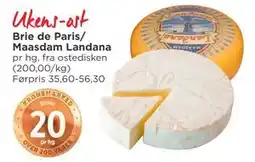 Meny Brie de Paris/ Maasdam Landana tilbud