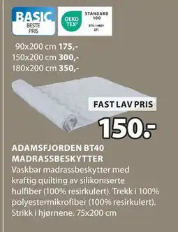 JYSK ADAMSFJORDEN BT40 MADRASSBESKYTTER tilbud