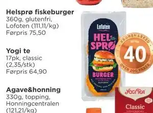 Meny Helsprø fiskeburger tilbud