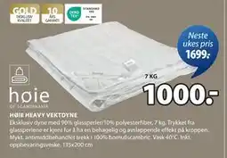 JYSK HØIE HEAVY VEKTDYNE tilbud