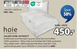 JYSK GALANT DYNE-/PUTESETT tilbud