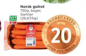 Meny Norsk gulrot tilbud