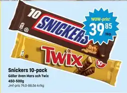 Eurocash Snickers 10-pack tilbud