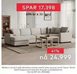 Skeidar Modern Living U-sofa tilbud