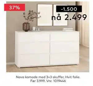 Skeidar Nova komode tilbud