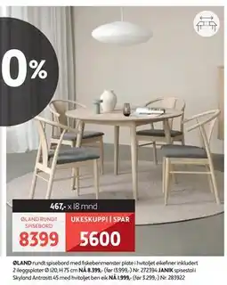 Bohus ØLAND RUNDT SPISEBORD tilbud