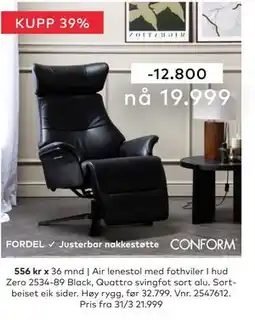 Skeidar Air lenestol med fothviler tilbud