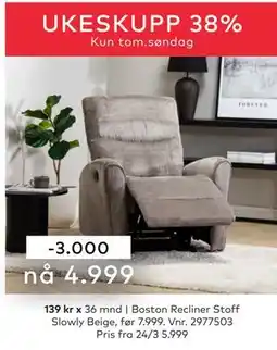 Skeidar Boston Recliner tilbud