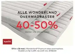 Skeidar Wonderland Premium latex overmadrass tilbud