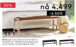 Skeidar XOV Aura benk 120 cm tilbud