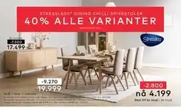 Skeidar Stressless Chilli i tekstil Calido Light Beige tilbud