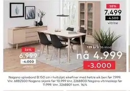 Skeidar Nagano vitrineskap tilbud