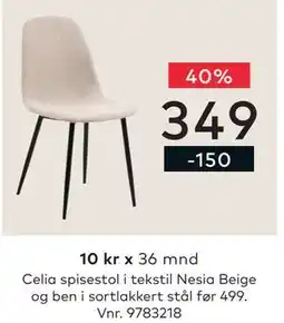 Skeidar Celia spisestol tilbud