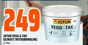 Obs Bygg JOTUN VEGG & TAK 05/MATT INTERIØRMALING tilbud