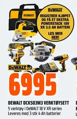 Obs Bygg DEWALT DCK503M3 VERKTØYSETT tilbud