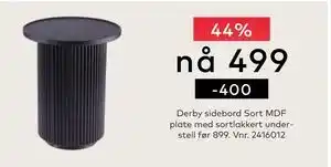 Skeidar Derby sidebord Sort MDF plate med sortlakkert understell tilbud