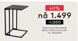 Skeidar Sedona bord Sortbeiset Ø42cm H:51cm tilbud