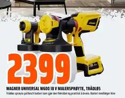 Coop Obs WAGNER UNIVERSAL W600 18 V MALERSPRØYTE, TRÅDLØS tilbud