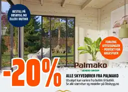 Coop Obs ALLE SKYVEDØRER FRA PALMAKO Utvalget kan variere fra butikk til butikk. Se alle størrelser og modeller på Obsbygg.no tilbud